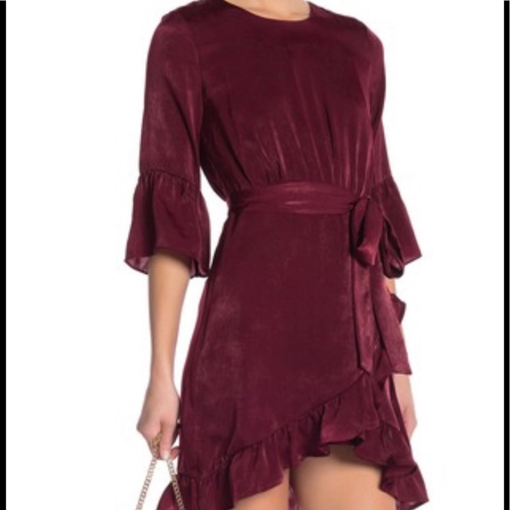 J.O.A. Satin Wrap Dress